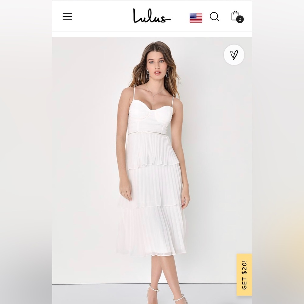 Lulus white tiered midi dress - XL